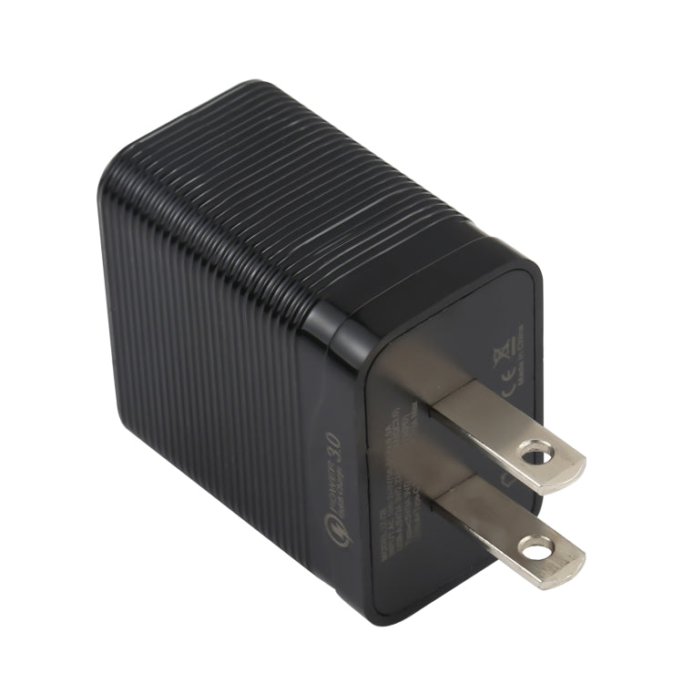 LZ-728 QC 3.0 USB + PD 20W USB-C / Type-C快速旅行充電器，美國插頭，美國插頭