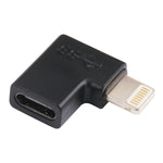 8 Pin 公頭轉 USB-C / Type-C 母頭彎頭充電轉接器，8 Pin 公頭轉 USB-C / Type-C 母頭