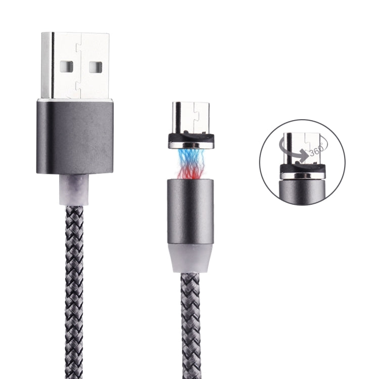 360 度旋轉 1 米編織風格 Micro USB 至 USB 2.0 強力磁吸充電線帶 LED 指示燈
