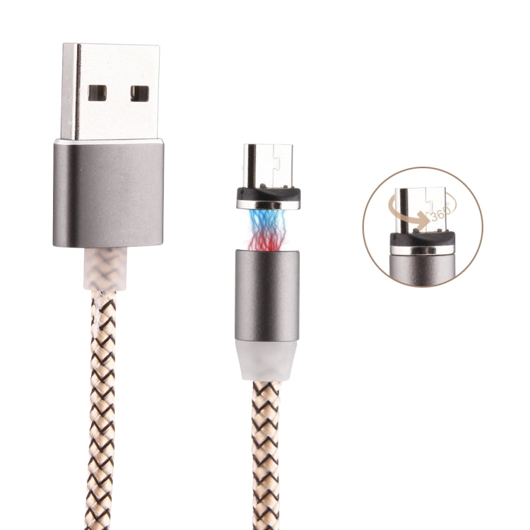 360 度旋轉 1 米編織風格 Micro USB 至 USB 2.0 強力磁吸充電線帶 LED 指示燈