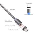 360 度旋轉 1 米編織風格 Micro USB 至 USB 2.0 強力磁吸充電線帶 LED 指示燈