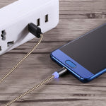 360 度旋轉 1 米編織風格 Micro USB 至 USB 2.0 強力磁吸充電線帶 LED 指示燈