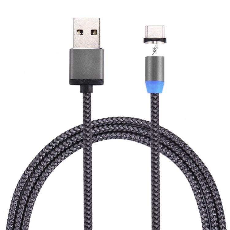 360 度旋轉 1 米編織風格 USB-C / Type-C 至 USB 2.0 強力磁吸充電線帶 LED 指示燈