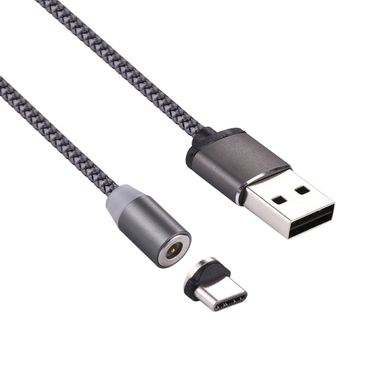 360 度旋轉 1 米編織風格 USB-C / Type-C 至 USB 2.0 強力磁吸充電線帶 LED 指示燈