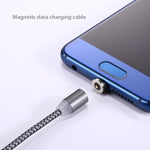 360 度旋轉 1 米編織風格 USB-C / Type-C 至 USB 2.0 強力磁吸充電線帶 LED 指示燈