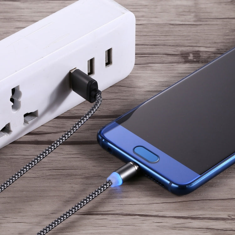 360 度旋轉 1 米編織風格 USB-C / Type-C 至 USB 2.0 強力磁吸充電線帶 LED 指示燈