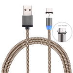 360 度旋轉 1 米編織風格 USB-C / Type-C 至 USB 2.0 強力磁吸充電線帶 LED 指示燈