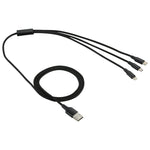 2A 1.2m 3合1 USB轉8 Pin & USB-C / Type-C & Micro USB 尼龍編織充電線