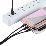 2A 1.2m 3合1 USB轉8 Pin & USB-C / Type-C & Micro USB 尼龍編織充電線