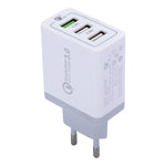 XHF30W 3埠QC3.0 USB快速充電牆充，歐洲插頭，歐洲插頭