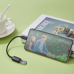 24cm 2A Micro USB 對 USB 鋁合金軟管 OTG 轉接器數據充電線，帶 USB-C / Type-C 連接器