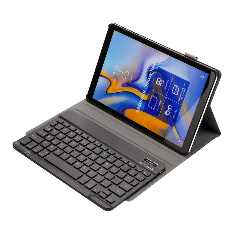 ST590S Bluetooth 3.0 Fine Wool Texture PU Leather ABS Detachable Seven-color Backlight Bluetooth Keyboard Leather Tablet Case for Samsung Galaxy Tab A 10.5 inch T590 / T595, with Pen Slot & Holder