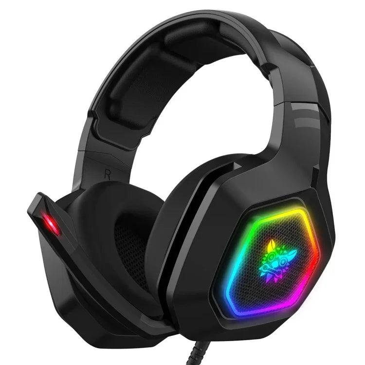 ONIKUMA K10 3.5mm 電腦遊戲有線耳機，帶RGB LED燈，K10