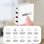 WLX-A6 四埠快速充電 USB 旅行充電器電源適配器，澳規插頭