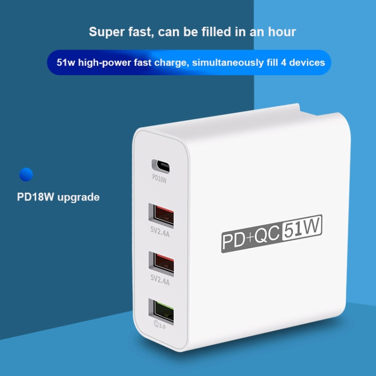 WLX-A6 四埠快速充電 USB 旅行充電器電源適配器，澳規插頭