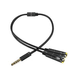 2合1 3.5mm公轉雙3.5mm母TPE高彈性音頻線分接器，線長：32cm
