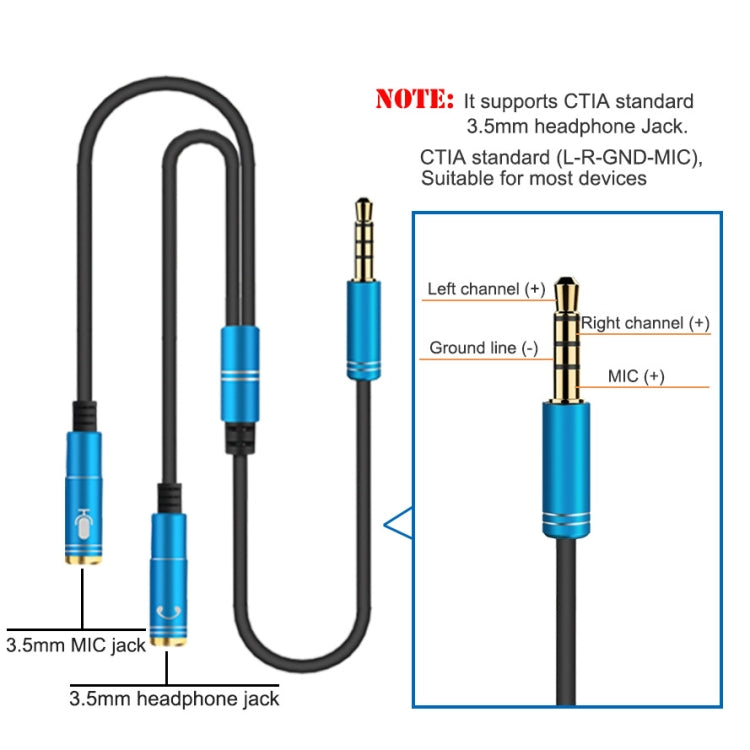 2合1 3.5mm公轉雙3.5mm母TPE高彈性音頻線分接器，線長：32cm