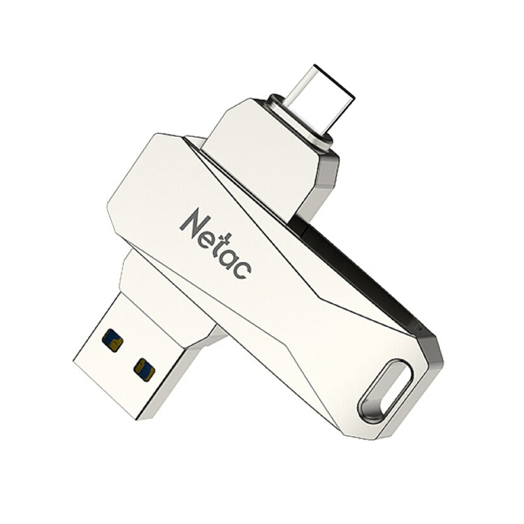 Netac U782C 128GB USB-C / Type-C + USB 3.0 360度旋轉鋅合金隨身碟OTG U盤，128GB