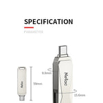 Netac U782C 128GB USB-C / Type-C + USB 3.0 360度旋轉鋅合金隨身碟OTG U盤，128GB