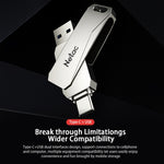 Netac U782C 128GB USB-C / Type-C + USB 3.0 360度旋轉鋅合金隨身碟OTG U盤，128GB