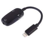 8 Pin 轉 8 Pin 充電接口 + 8 Pin 耳機接口 + 3.5mm 音頻接口耳機轉接器，銀色、黑色、粉色、金色、紅色