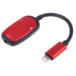 8 Pin 轉 8 Pin 充電接口 + 8 Pin 耳機接口 + 3.5mm 音頻接口耳機轉接器，銀色、黑色、粉色、金色、紅色