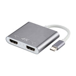 4K超高清雙HDMI介面輸出轉USB-C / Type-C轉接器，9175B