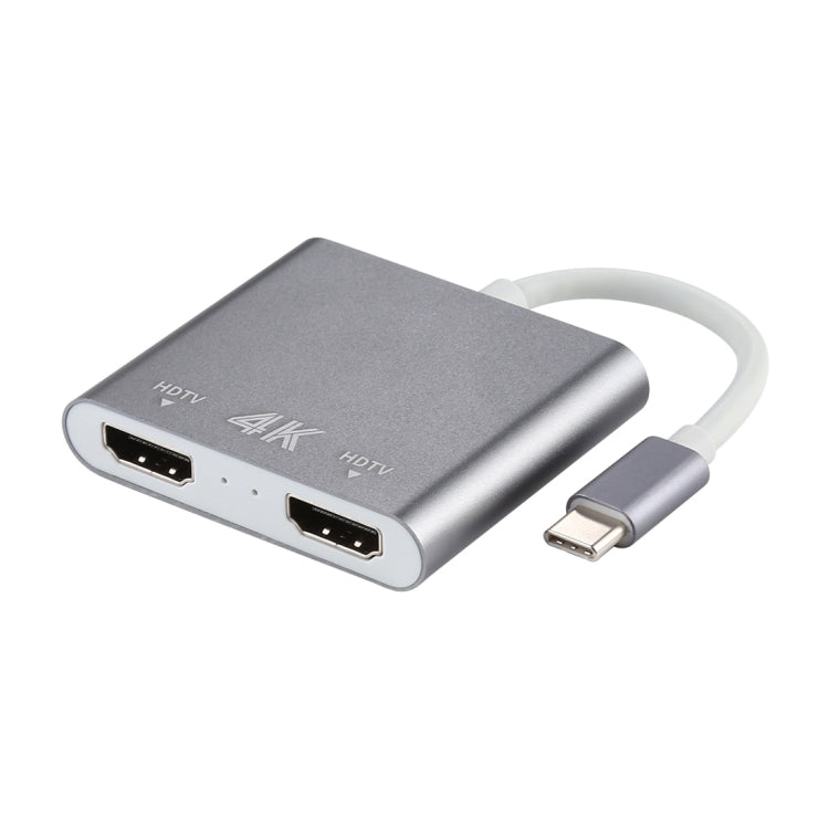 4K超高清雙HDMI介面輸出轉USB-C / Type-C轉接器，9175B