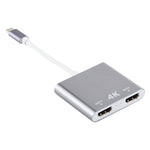 4K超高清雙HDMI介面輸出轉USB-C / Type-C轉接器，9175B