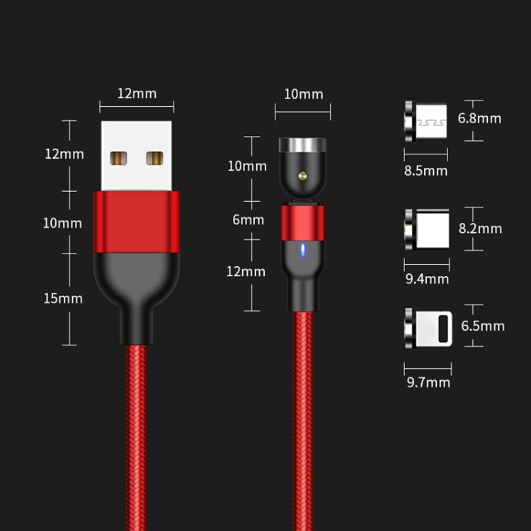 2m 2A Output USB to USB-C / Type-C Nylon Braided Rotate Magnetic Charging Cable, 2m Type-C