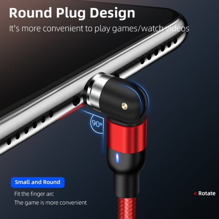2m 2A Output USB to USB-C / Type-C Nylon Braided Rotate Magnetic Charging Cable, 2m Type-C