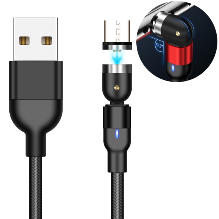 2m 2A 輸出 USB 轉 Micro USB 尼龍編織旋轉磁吸充電線，2m Micro USB