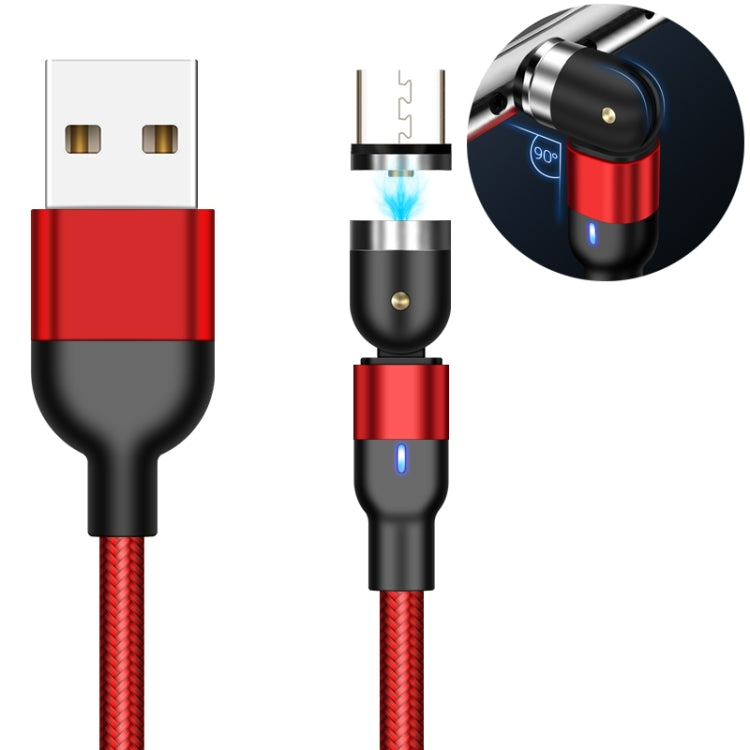 2m 2A 輸出 USB 轉 Micro USB 尼龍編織旋轉磁吸充電線，2m Micro USB