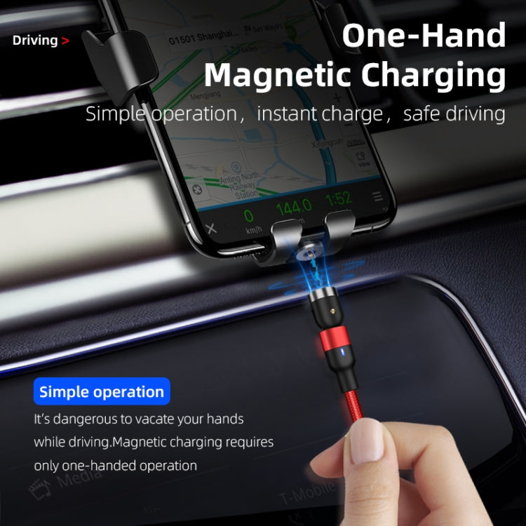 1m 2A 輸出 USB 轉 USB-C / Type-C 尼龍編織旋轉磁吸充電線，1m Type-C