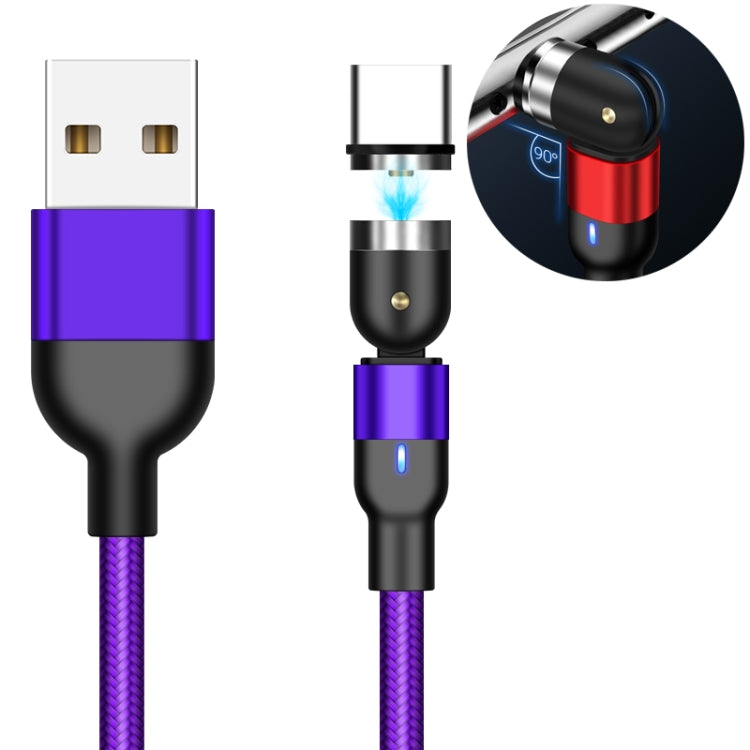1m 2A 輸出 USB 轉 USB-C / Type-C 尼龍編織旋轉磁吸充電線，1m Type-C