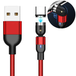 1m 2A 輸出 USB 轉 USB-C / Type-C 尼龍編織旋轉磁吸充電線，1m Type-C