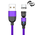 1m 3A 輸出 USB 轉 USB-C / Type-C 540 度旋轉磁吸數據同步充電線，1m Type-C