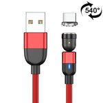 1m 3A 輸出 USB 轉 USB-C / Type-C 540 度旋轉磁吸數據同步充電線，1m Type-C