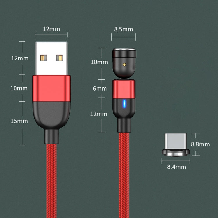 1m 3A 輸出 USB 轉 USB-C / Type-C 540 度旋轉磁吸數據同步充電線，1m Type-C