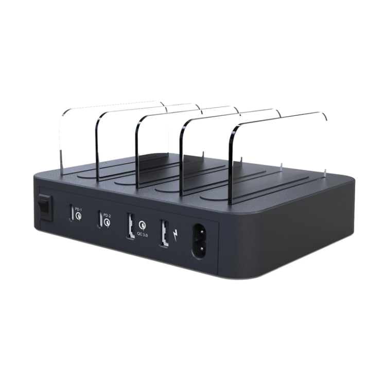 45W PD USB-C / Type-C + 18W PD USB-C / Type-C + 18W QC 3.0 USB + USB 埠智慧充電器，附可拆卸邊框，歐規插頭，016PD 歐規插頭