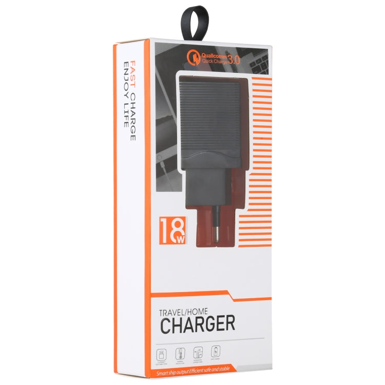 LZ-728 2合1 18W QC 3.0 USB介面旅行充電器 + USB轉USB-C / Type-C數據線套裝，歐洲插頭，線長1米，附USB-C / Type-C線
