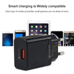 LZ-728 2合1 18W QC 3.0 USB介面旅行充電器 + USB轉USB-C / Type-C數據線套裝，歐洲插頭，線長1米，附USB-C / Type-C線