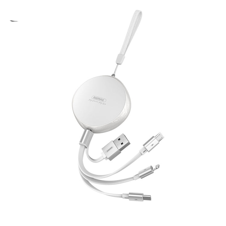 REMAX RC-185th 3 合 1 2.1A USB 轉 8 Pin + USB-C / Type-C + Micro USB Sury 系列伸縮充電數據線