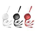 REMAX RC-185th 3 合 1 2.1A USB 轉 8 Pin + USB-C / Type-C + Micro USB Sury 系列伸縮充電數據線