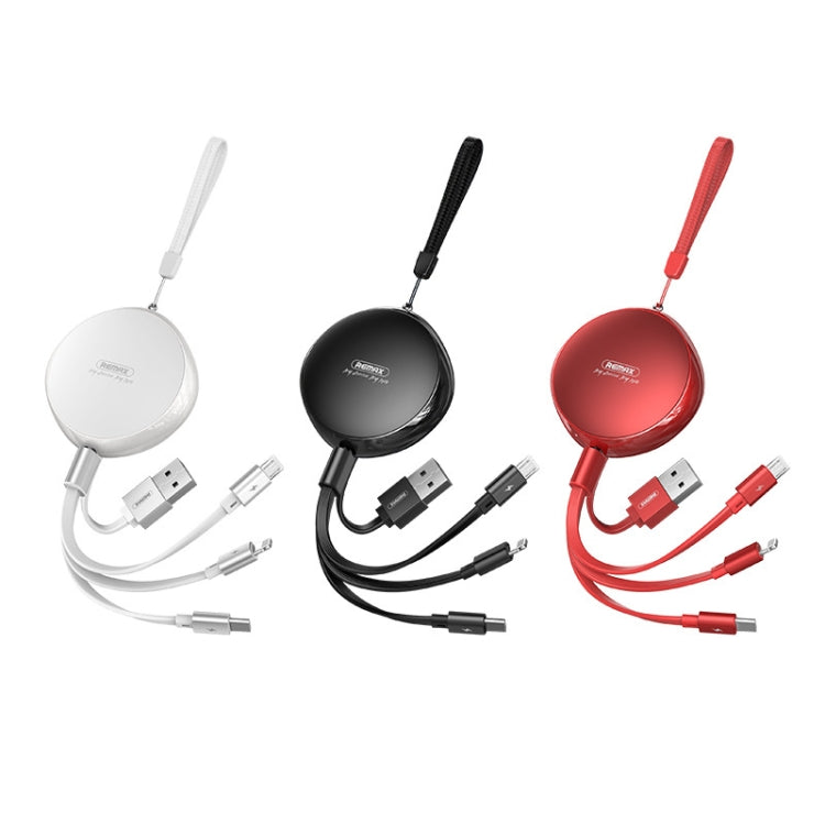 REMAX RC-185th 3 合 1 2.1A USB 轉 8 Pin + USB-C / Type-C + Micro USB Sury 系列伸縮充電數據線