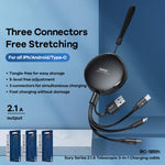 REMAX RC-185th 3 合 1 2.1A USB 轉 8 Pin + USB-C / Type-C + Micro USB Sury 系列伸縮充電數據線