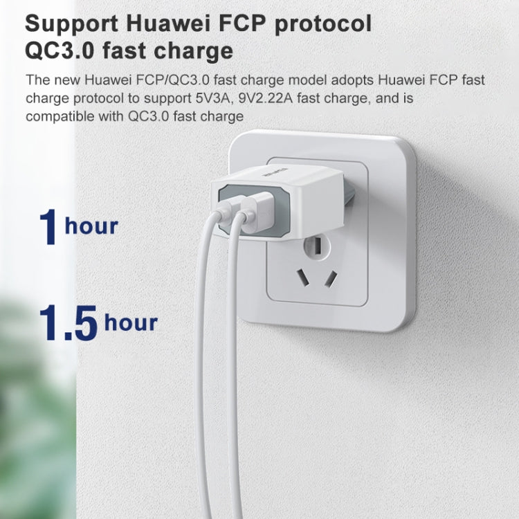 awei PD4 20W PD Type-C + QC 3.0 USB 介面快速充電旅行充電器，附數據線，歐規插頭