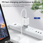 awei PD4 20W PD Type-C + QC 3.0 USB 介面快速充電旅行充電器，附數據線，歐規插頭