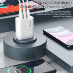 IVON AD37 5A QC 3.0 三埠 USB 旅行充電器，美規插頭，AD37