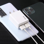 IVON AD38 5V 2.1A 雙 USB 埠旅行充電器，美規插頭，AD38